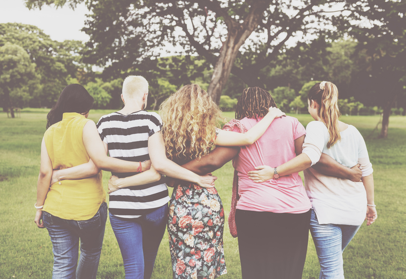 5 Women walking away